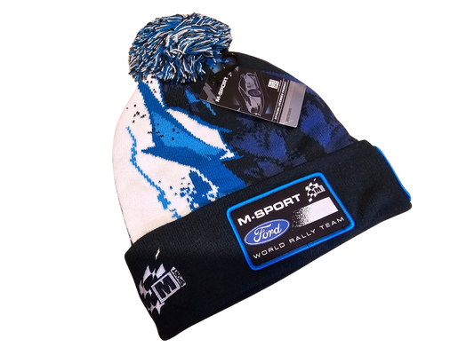 M-Sport Multicolour Winter Hat with White/Blue Bobble