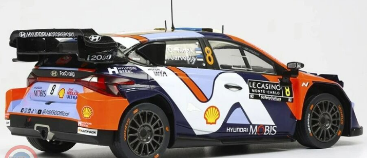 Hyundai-Ott Tänak- Monte Carlo 2025- 1/18 Scale- by IXO-RMC230B- WEDNESDAY OFFER